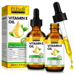 ELBBUB Premium Vitamin E Oil - Ultra Concentrated - Moisturizes, Improves Appearance of Scars & Stretch Marks, Skin Hydration - for Face, Body, Hair, and Nails, 2 Fl Oz
