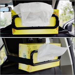 ECVV Car Tissue Paper Box Holder Auto Rear Seat Headrest Support Hold Clip Sun Visor Tissue Box Holder,Car Mount Organizer (Black)