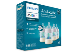 PHILIPS AVENT Anti Colic Baby Bottles with AirFree Vent, 4oz, 4pk, Clear, SCY701/04, 4 Pack