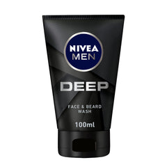 NIVEA MEN Face & Beard Wash Cleanser, DEEP Active Charcoal, 100ml.