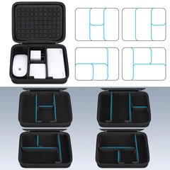 Lacdo Hard Travel Electronic Organizer Case for MacBook Power Adapter Charger, Cables, Cords, Apple Pencil, Mouse, Power Bank, USB Flash Disk, SD Cards EVA Protective Portable Accessories Bag, Black