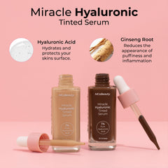 MCoBeauty Miracle Hyaluronic Tinted Serum, 3-4 Light/Medium, Hydration & Glow for Radiant Skin, Vegan, Cruelty Free Cosmetics
