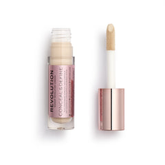 Makeup Revolution Conceal and Define Foundation, Full Coverage & Matte Finish, F4.5 for Light Skin Tones, Vegan & Cruelty-Free, 0.7 Fl Oz