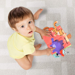 Vicloon Baby Books 0-6 Months, Soft Cloth Books Baby Books Bath Books, Infant Tummy Time Toys High Contrast Sensory Baby Toys Crinkle Squeaky Washable Chewable Non-Toxic Early Educational Book