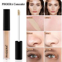 PHOERA Foundation, PHOERA Contour Palette,Shades with Highlighter & Bronzer & Blush,Up to 24 Hour Fresh Wear,PHOERA Concealer Primer Powder (102+103+ #001 Contour/Nude+Warm peach+#001)
