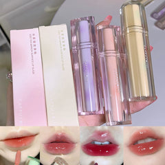 VUCATIN 4PCS Liquid Lip Gloss, Water Shimmery Women Lip Glosses, Glaze Glass Gloss Lip, Moisturizing, Long Lasting, Daily Makeup Lip Care Tinting for Girls Day Use, Best Gift (D)