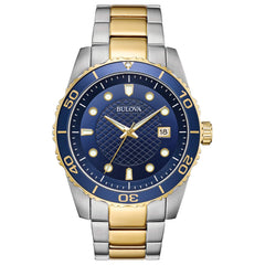 Bulova Men's Watch, Two Tone Gold/Blue - Silver/Blue