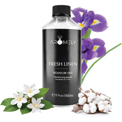 AROMELY Fresh Linen Essential Diffuser Oil Blend - Signature Diffuser Aroma Scent - Luxurious Fragrance with Notes Cool Cotton, Airy Musk and Soft Powdery Florals (500ml)