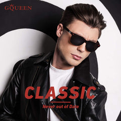 GQUEEN Classic Horn Rimmed Semi Rimless Polarized Sunglasses for Men Women GQO6