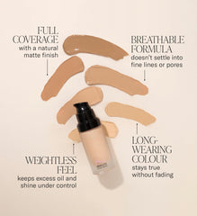 Mii Cosmetics UK. Hydrating & Moisturizing Skin Foundation. For Oily Dry Skin. Soft Matte Finish, Absolute 01