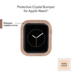 Anne Klein Premium Crystal Bumper, Compatible with Apple Watch, Seamless Fit, Easy Installation, Bumper for Apple Watch, Rose Gold-Tone, 40mm, Elegant
