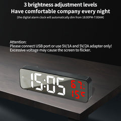 SkyerShoop Large Display Digital Alarm Clock for office room Decor,LED Electronic Date Temp Display,Wall Electric Clocks 5 level brightness and smart auto adjust,Modern Desk Accessories(white and red)