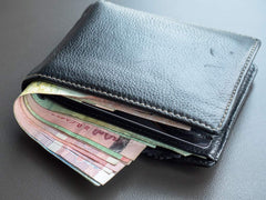SANTHOME Genuine Leather Bi-Fold Wallet For Men, Black | Large Capacity Anti Theft security purse with ID Window | Slim Credit Card Holder Case- Classic Black Collection