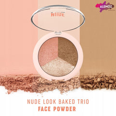 Golden Rose Nude Look Baked Trio Face Powder Blusher-Bronzer-Highlighter