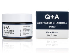 Q+A Activated Charcoal Face Mask | 50g | Detoxifying Charcoal Mask with Activated Charcoal, Bentonite, and Kaolin