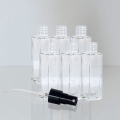 Pure Source India Travel Refillable Perfume Clear Glass Bottles with Spray Pump for Perfume Essential Oils Aromatic Water Blend 8 ML Set of 3 Pcs