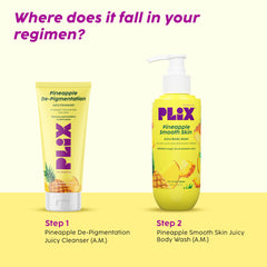 PLIX - THE PLANT FIX Pineapple 5% Lactic Acid Exfoliating Body Wash For All Skin Types, Paraben-Free Shower Gel, For Dry, Rough & Strawberry Skin, 236 Ml