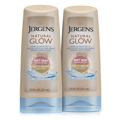 Jergens Natural Glow In-Shower Self-Tanning Body Lotion, Light/Medium Skin Tones (2 Pack)