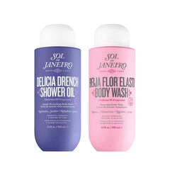 Sol de Janeiro Moistuizing Shower Duo | Delicia Drench Shower Oil & Beija Flor Elasti Body Wash | Cheirosa 59 & 68 | 13 fl oz