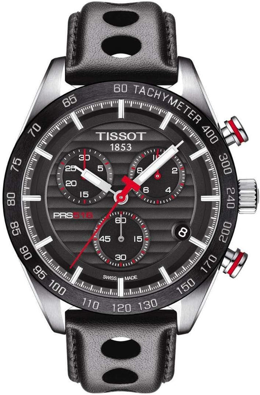 Tissot Men's Black Dial Leather Band Watch - T100.417.16.051.00