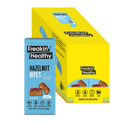 Freakin Healthy Hazelnut Bites, Nut Butter Snack with Raw Chocolate, Plant-Based & Naturally Sweetened - 400g β Pack of 10
