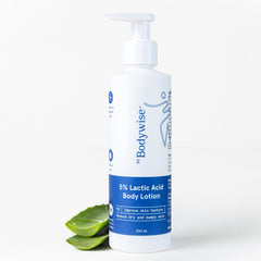 Be Bodywise 5% Lactic Acid Body Lotion for Women | With 5% Lactic Acid, Aloe Vera Extract & Cica Extract | Improves Skin Texture & Reduces Appearance of Strawberry Legs | 200 ml, 1
