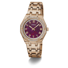 GUESS P RS GLD CS W/CRYS/PLUM MOP DL/P RS GLD BRCT