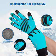 SIMARI Winter Gloves Men Women Touch Screen Glove Cold Weather Warm Gloves Freezer Work Gloves Suit for Running Driving Cycling Working Hiking 102 - Norse Blue
