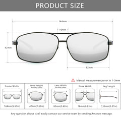 SUNGAIT Ultra Lightweight Rectangular Polarized Sunglasses UV400 Protection