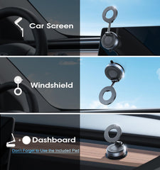 REOKILY Strong Magnetic Car Phone Holder for MagSafe, Ultra Vacuum Suction Cup Phone Mount 360° Cell Phone Holders for Your Car Accessories for iPhone 16 15 14 13 12 Android