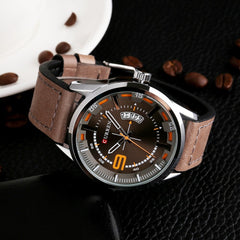 Curren Casual Watch For Men - Leather Band - 8295 - Brown