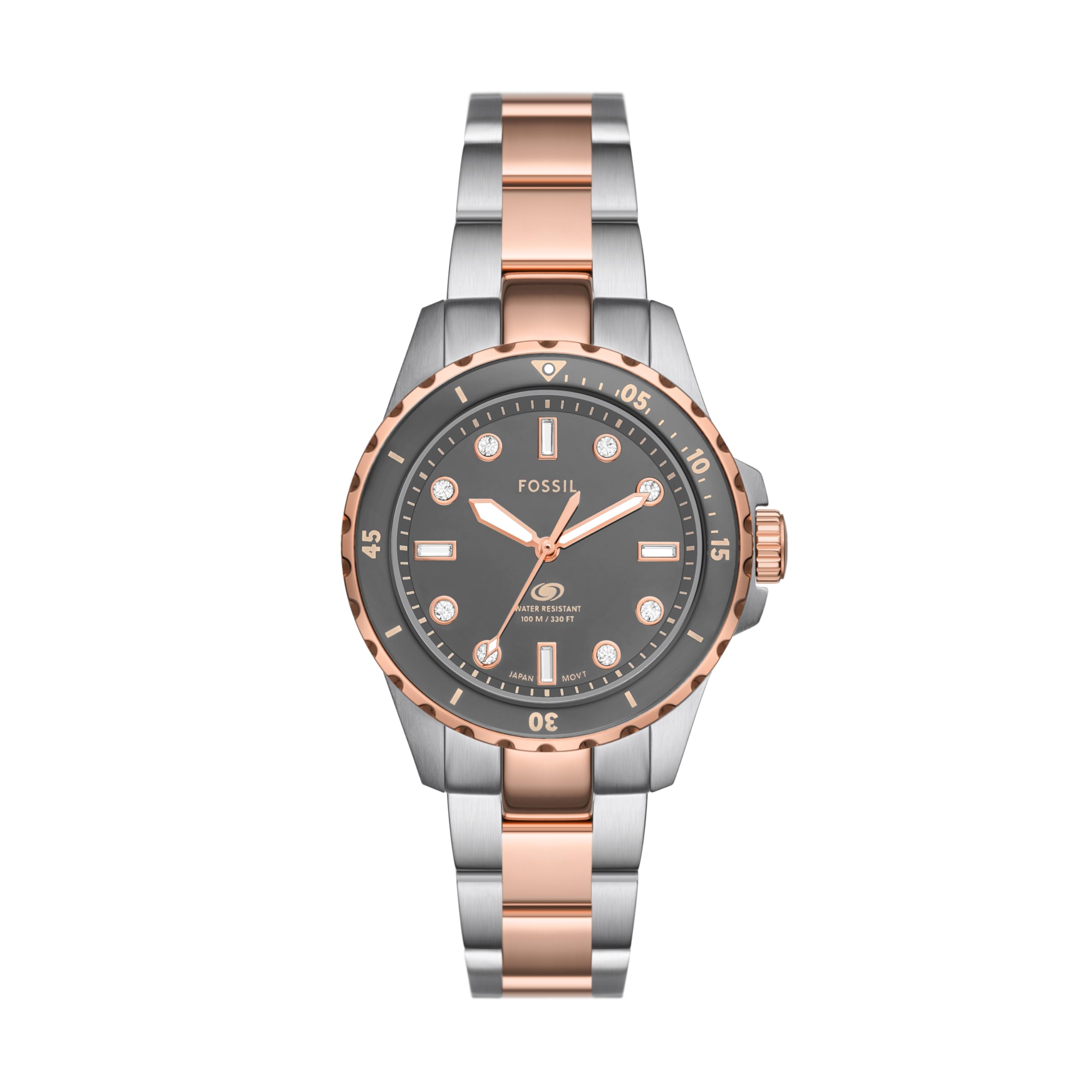 Fossil Women's Dive-Inspired Sports Watch with Stainless Steel, Cerami