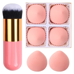 YILANJIN 4 Pcs Pink Marshmallow Makeup Sponges Set, Ultra Soft Beauty Blender, Expanding Makeup Foundation Sponge with Foundation Brush, Beauty Sponge for Flawless Makeup Application