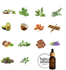HairAffair Strengthening Hair Growth Oil, 100% Natural Hair Oil, Organic Argan Oil, Castor Oil, Rosemary + 11 Other Oils, Hair Loss Treatment for Shiny Hair, Anti-Dandruff 30 ml