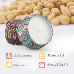 Raptors Scented Candles, Pack of 8 Gift Set for Women and your Loved ones - Eco Friendly Natural Soy Wax - Bath and Body Works Candles, Stress Relief & Aromatherapy Portable Tin Can Candles Gift