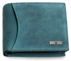 WildHorn® RFID Protected Genuine Leather Wallet & Gift Combo for Men - Blue H M