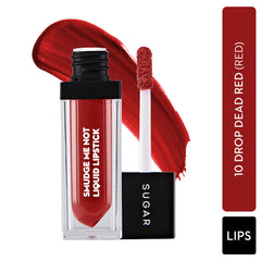 Sugar Cosmetics Smudge Me Matte Liquid Lipstick - Ultra-Shine, Waterproof, 12-Hour Wear - 08 Wine & Shine & 10 Drop Dead Red - 4.5 ml (Pack of 2)