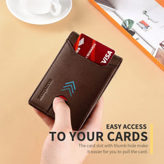 RUNBOX Slim Money Clip Wallets for Men RFID Blocking 11 Card Holder Minimalist Small Leather Bifold Men's Front Pocket Wallet Gift Box