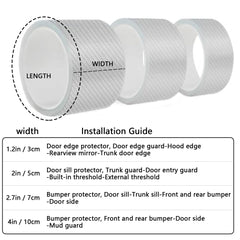Universal Car Door Edge Guard Door Sill Protector, Bumper protector, Automotive Anti-Collision Strip for Car Door Edge/Front and Rear Bumper/Door Sill Protector, Transparent 5CM X 10M(2In x 33Ft)