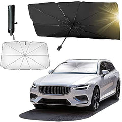 TDOO Car Sun Shade,for Car Front Windshield, Car Umbrella Sun Shade Cover, Foldable UV Reflector And Heat, Sunshade for Cars, Fits Most Vans SUVS (57 x 31 In) (A), Black