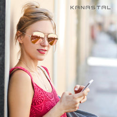 KANASTAL Polarized Sunglasses for Women and Men, Metal Frame Sun Glasses Retro Shades for Mens Driving Outdoor Military Style 100% UV400 Protection