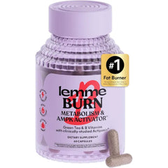 Lemme Burn - Metabolism, Belly Fat Burning + AMPK Activating Supplement for Men & Women w/Clinically Studied Actiponin Gynostemma, Green Tea Extract, Vitamins B6 & B12 - Gluten Free, 60 Count