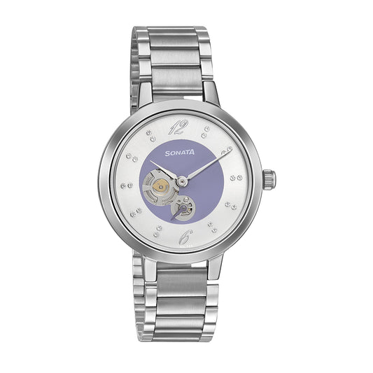 Sonata Silver White Dial Analog watch For Women-NR8141SM14