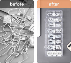 UUHOME Data Cable Organizer Storage Box With Lid,Electronic Cables Organizer Box With 10 Cable Ties Straps,Clear Charger Cable Organiser Desk Accessories Storage Case Cable Management Tidy