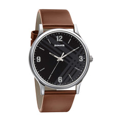 Sonata Black Dial Analog watch For Men-NR77105SL02W