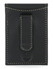 Timberland Men's Brown Genuine Leather Slim Minimalist Front Pocket Money Clip Wallet with ID Window - Black