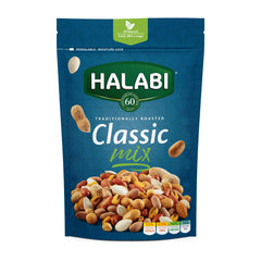 Halabi Classic Mix - Mixed Nuts, Peanuts, Pumpkin Seeds, Kri Kri, Corns, Chickpeas - Healthy Baked Snacks, Resealable Bag - 300g