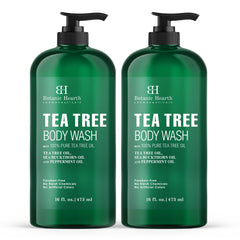 Botanic Hearth Tea Tree Body Wash, Helps Nail, Athletes Foot, Ringworms, Jock Itch, Acne, Eczema & Body Odor, Soothes Itching & Promotes Healthy Skin and Feet, Naturally Scented,16 fl oz 2 Pack