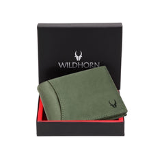 WildHorn Men Leather Wallet for Men Men's Wallet - OLIVER GREEN