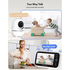 GoodBaby SM663 5" Video Baby Monitor with Camera - Remote Pan & Tilt, 30Hr Battery, Night Vision, No WiFi